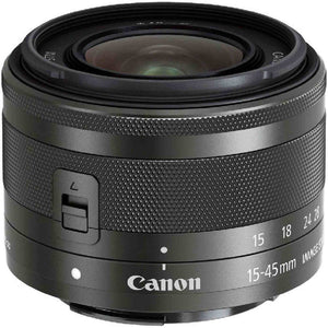 Canon EOS M50 Mirrorless Digital Camera with 15-45mm Lens + Flash + UV FLD CPL Filter Kit + Wide Angle & Telephoto Lens Canon