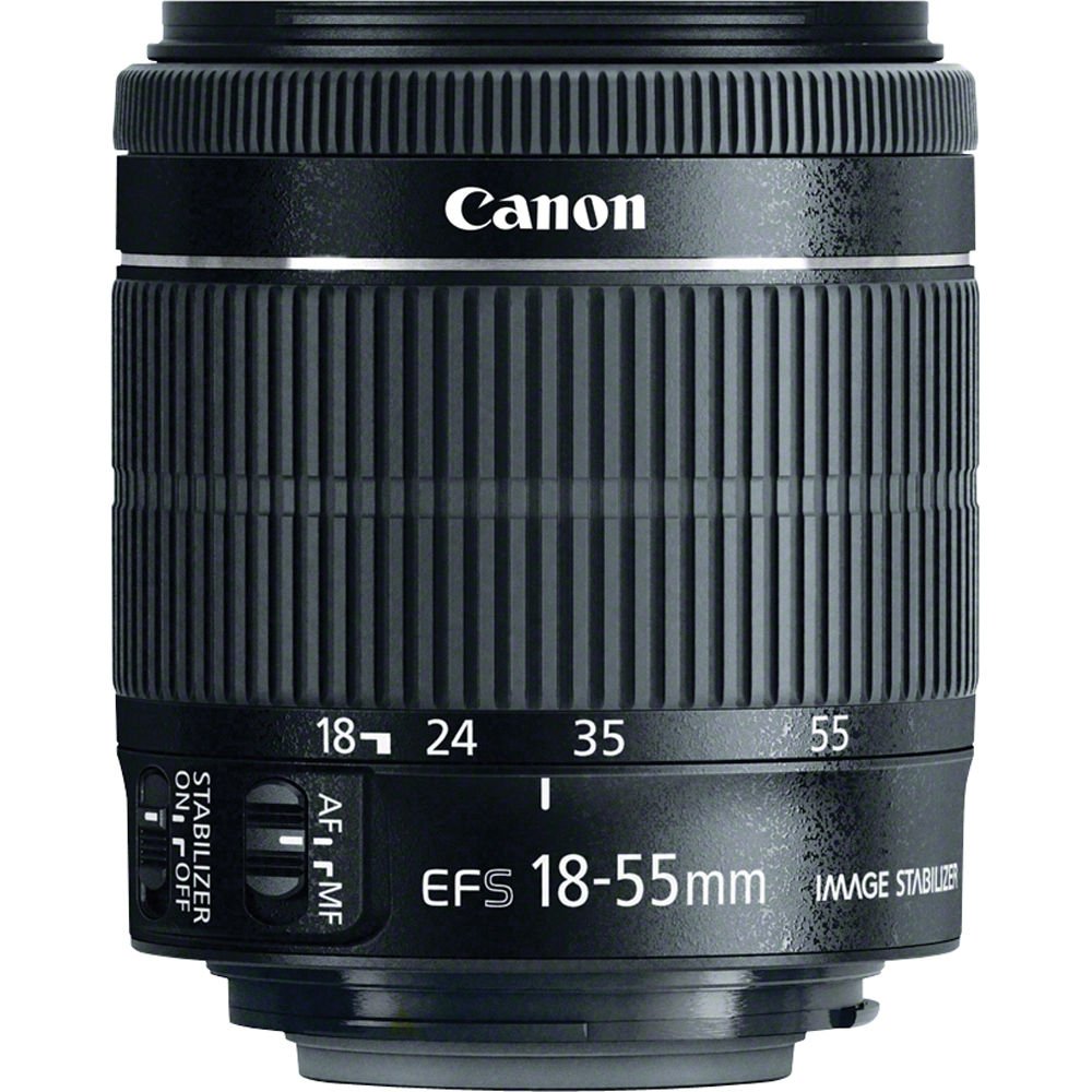 Canon EF-S 18-55mm f/3.5-5.6 IS STM Lens 8114B002 + 58mm 3 Piece Filter Kit + Deluxe Lens Pouch + 58mm 2x Telephoto Lens Bundle