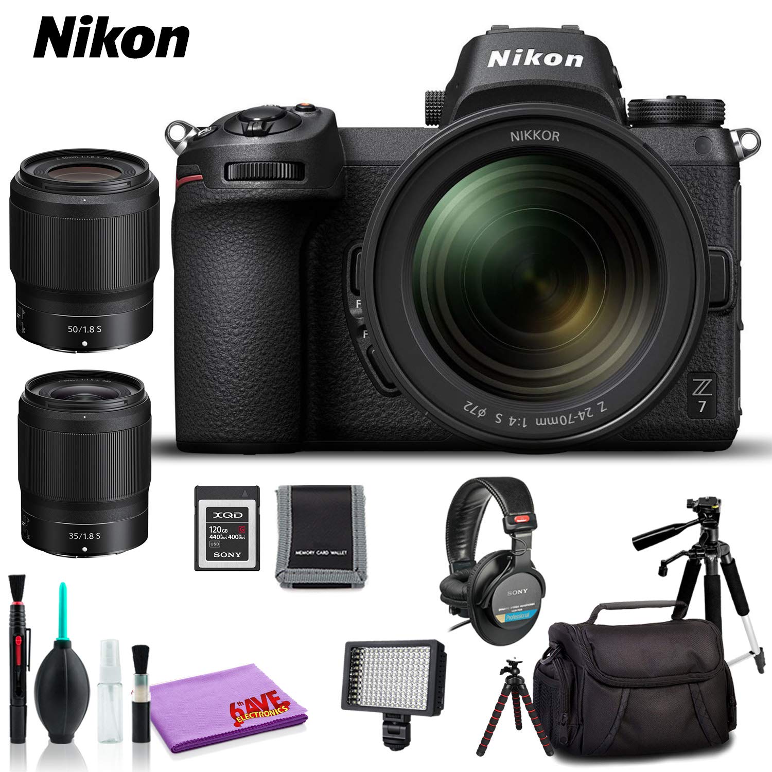 Nikon Z 7 Mirrorless Digital Camera with 24-70mm Lens (Intl Model) - Premium Kit