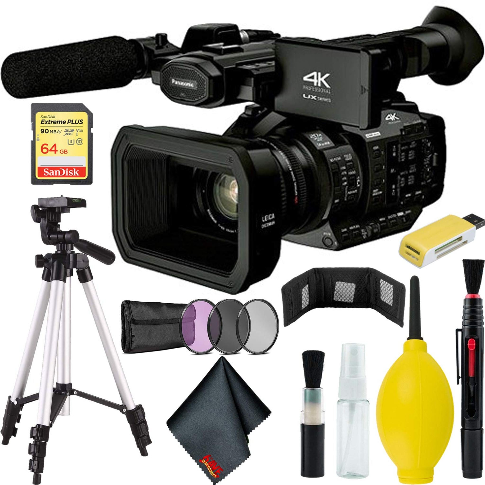 Panasonic AG-UX180 4K Premium Professional Camcorder Bundle w/Tripod