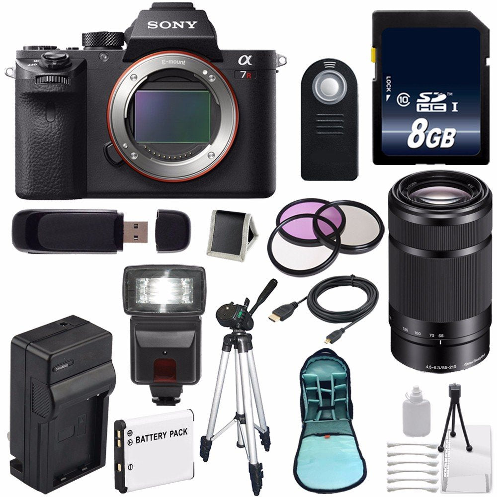 Sony Alpha a7R II Mirrorless Digital Camera International Model + Sony E 55-210mm f/4.5-6.3 OSS E-Mount Lens Black +