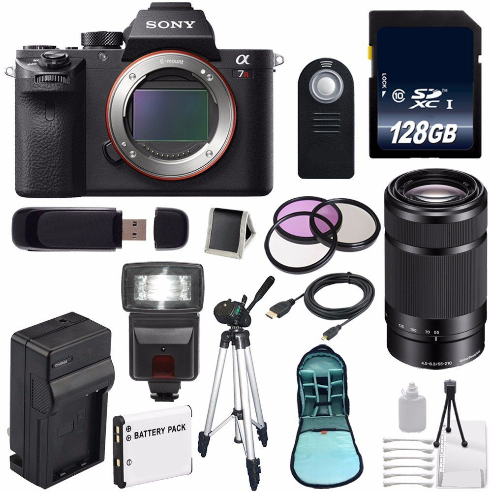 Sony Alpha a7R II Mirrorless Digital Camera (International Model) + Sony E 55-210mm f/4.5-6.3 OSS E-Mount Lens (Black) Advanced Bundle