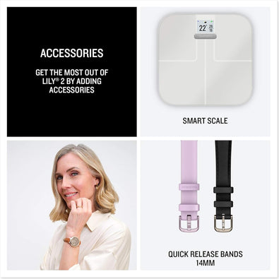 Garmin Lily 2, Small and Stylish Smartwatch, Hidden Display, Patterned Lens, Up to 5 Days Battery Life, Lilac