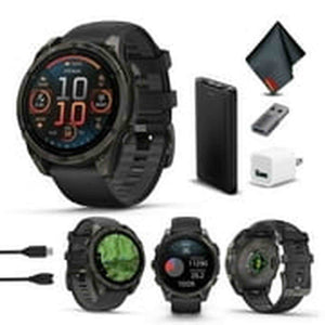 fenix 8 47mm AMOLED Sapphire Carbon Gray DLC Titanium with Black Gray Silicone
