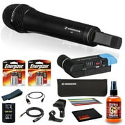 Sennheiser AVX-835 SET Digital Camera-Mount Wireless Cardioid Handheld Microphone System (1.9 GHz) Bundle with Pouch, Cable Ties, AA Batteries, and Sanitizer Spray