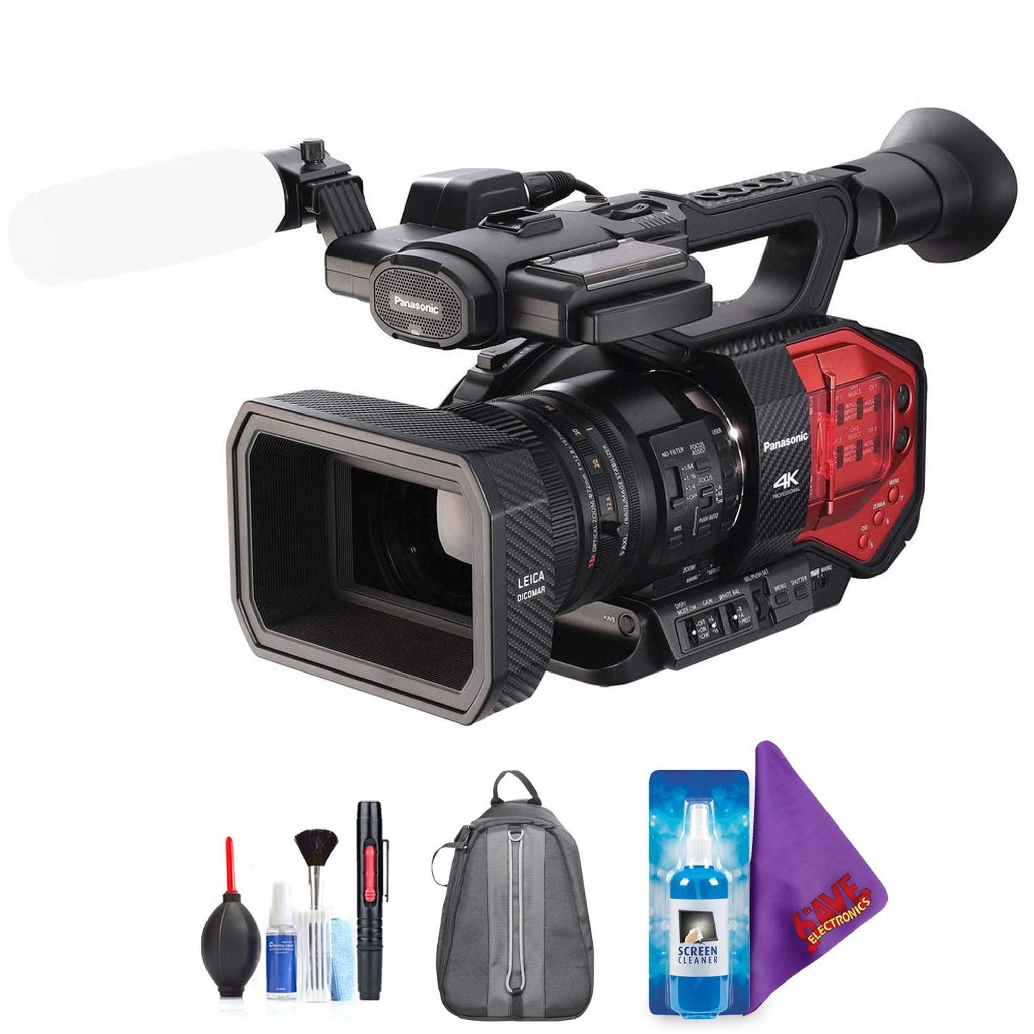 Panasonic AG-DVX200 4K Camcorder with Four Thirds Sensor and Integrated Zoom Lens + Pro Accessories Bundle Panasonic