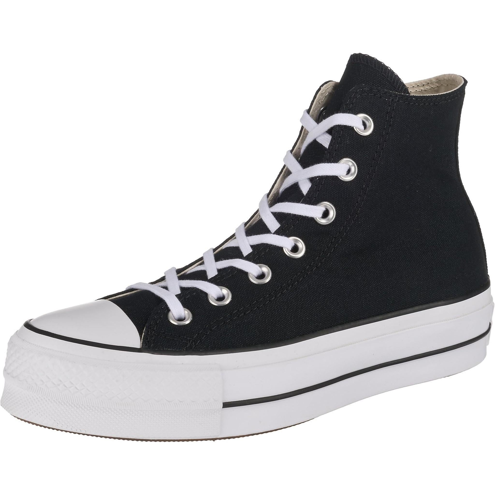 Converse Chuck Taylor All Star Platform High Top Sneaker, Black/White/White, 9 M US