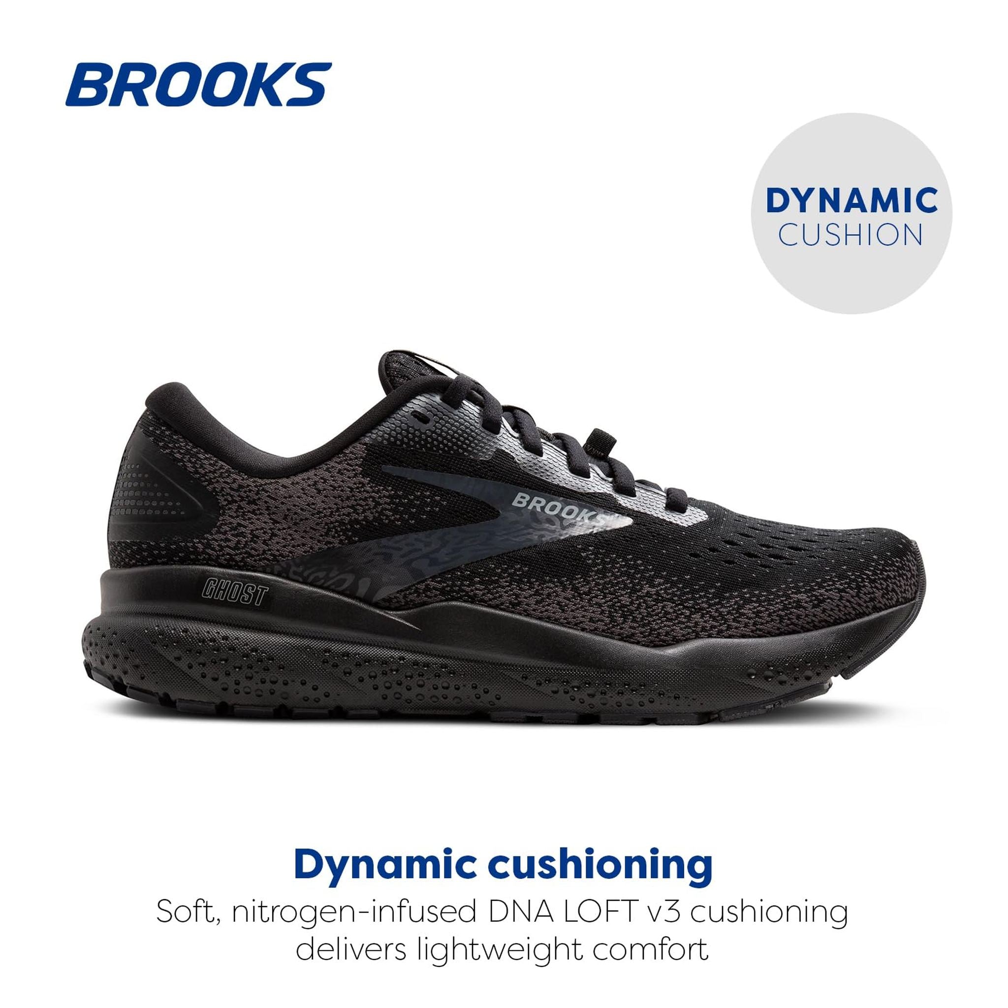 Brooks Women's Ghost 16 GTX Waterproof Neutral Running Shoe - Black/Black/Ebony - 7.5 Medium