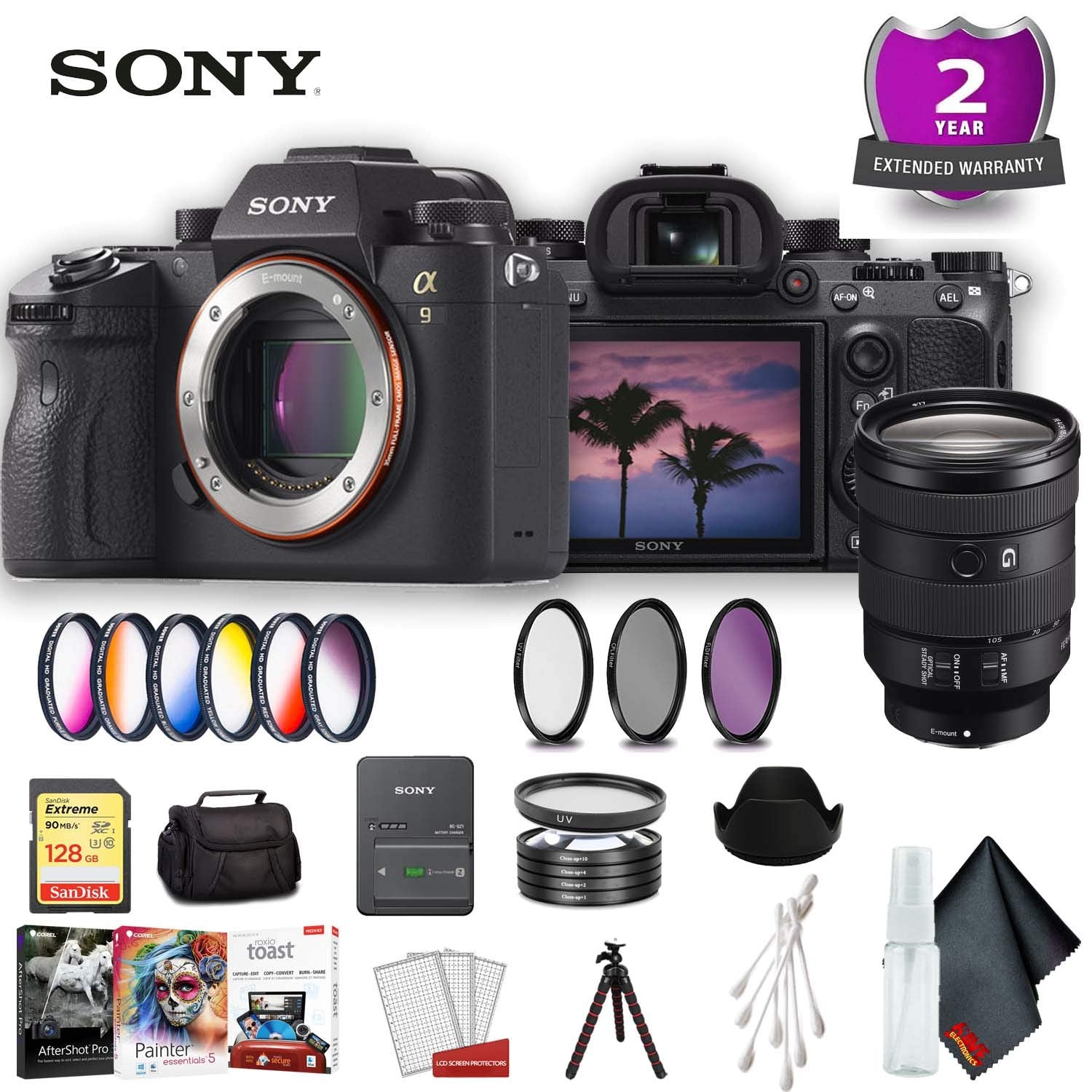 Sony Alpha a9 Mirrorless Digital Camera (International Model) Standard Accessory Bundle w/ 24-105mm Lens