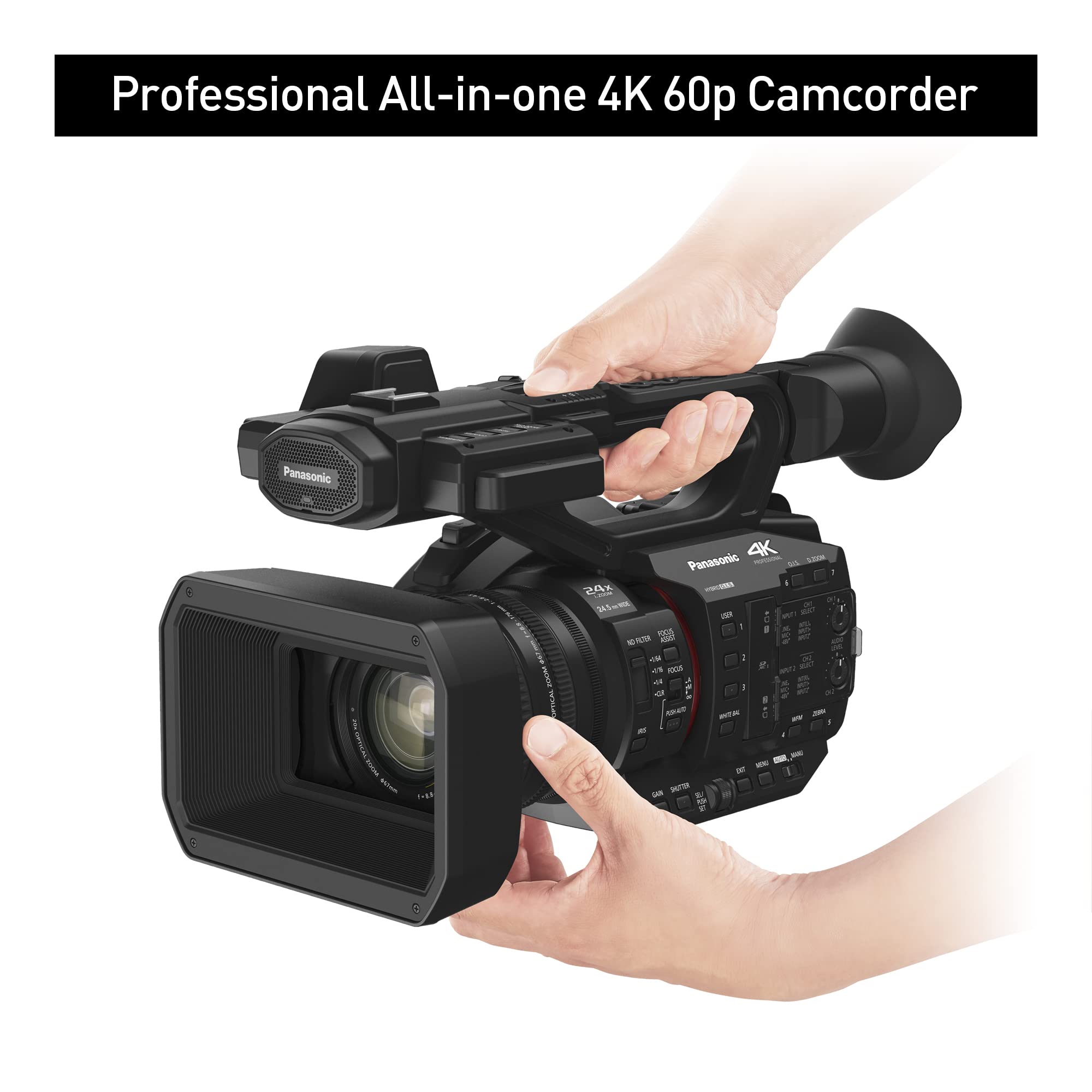 Panasonic HC-X20 Camcorder, 4K 60p, 1.0-inch Sensor, 24.5mm Wide-Angle Lens and Optical 20x Zoom