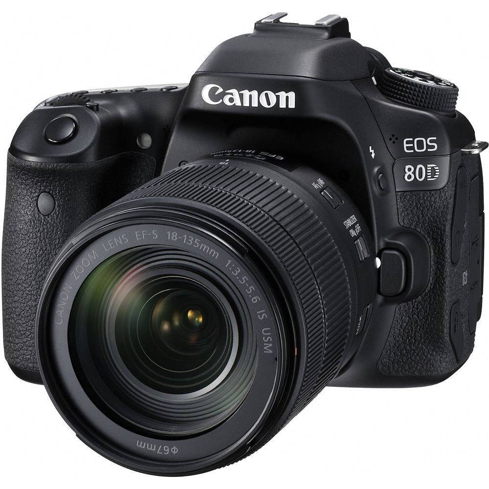 Canon EOS 80D DSLR Camera with 18-135mm Lens (International Model) with Extra Accessory Bundle