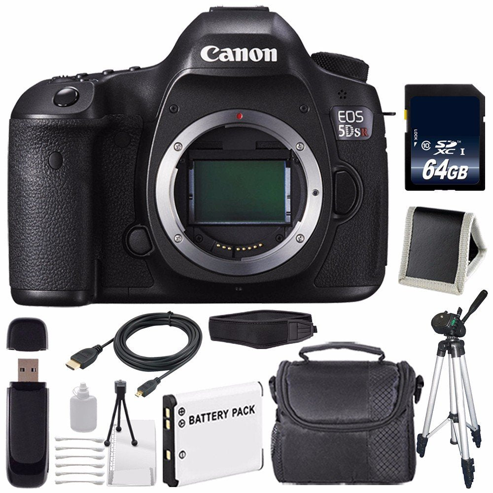 Canon EOS 5DS R DSLR Camera (International Model) 0582C002 + LP-E6 Battery + 64GB Memory Card  Innovative Bundle