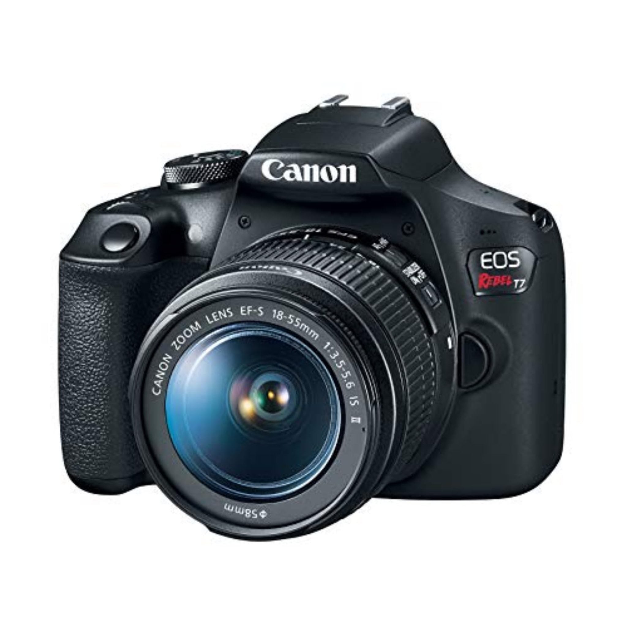 Canon EOS Rebel T7 DSLR Camera EF-S 18-55mm f/3.5-5.6 is II Lens Kit, 24.1 Megapixel CMOS APS-C Sensor, Full HD Videos, Built-in Wi-Fi, Beginner Photographers, Digital Camera, Black
