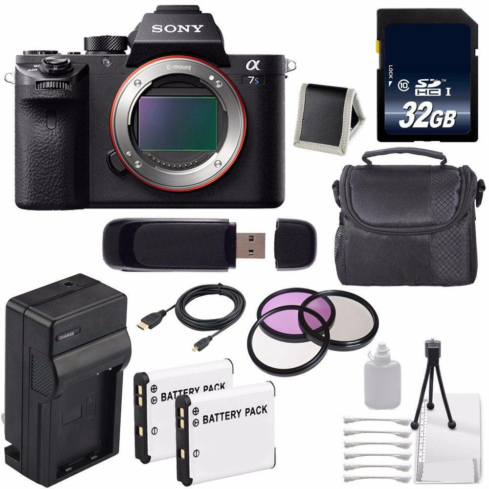 Sony Alpha a7S II a7S Mark II a7SII ILCE7SM2/B Mirrorless Digital Camera (International Model) + 62mm Filter Kit Pro Bundle