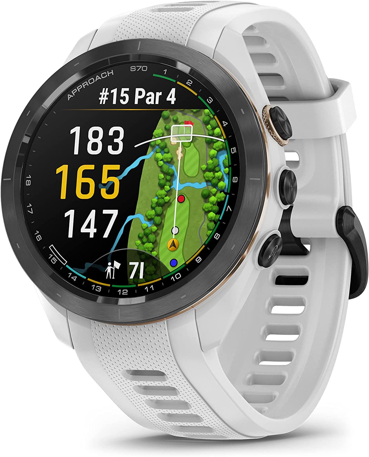 Garmin Approach S70, 42mm, Premium GPS Golf Watch, White – 6ave Electronics