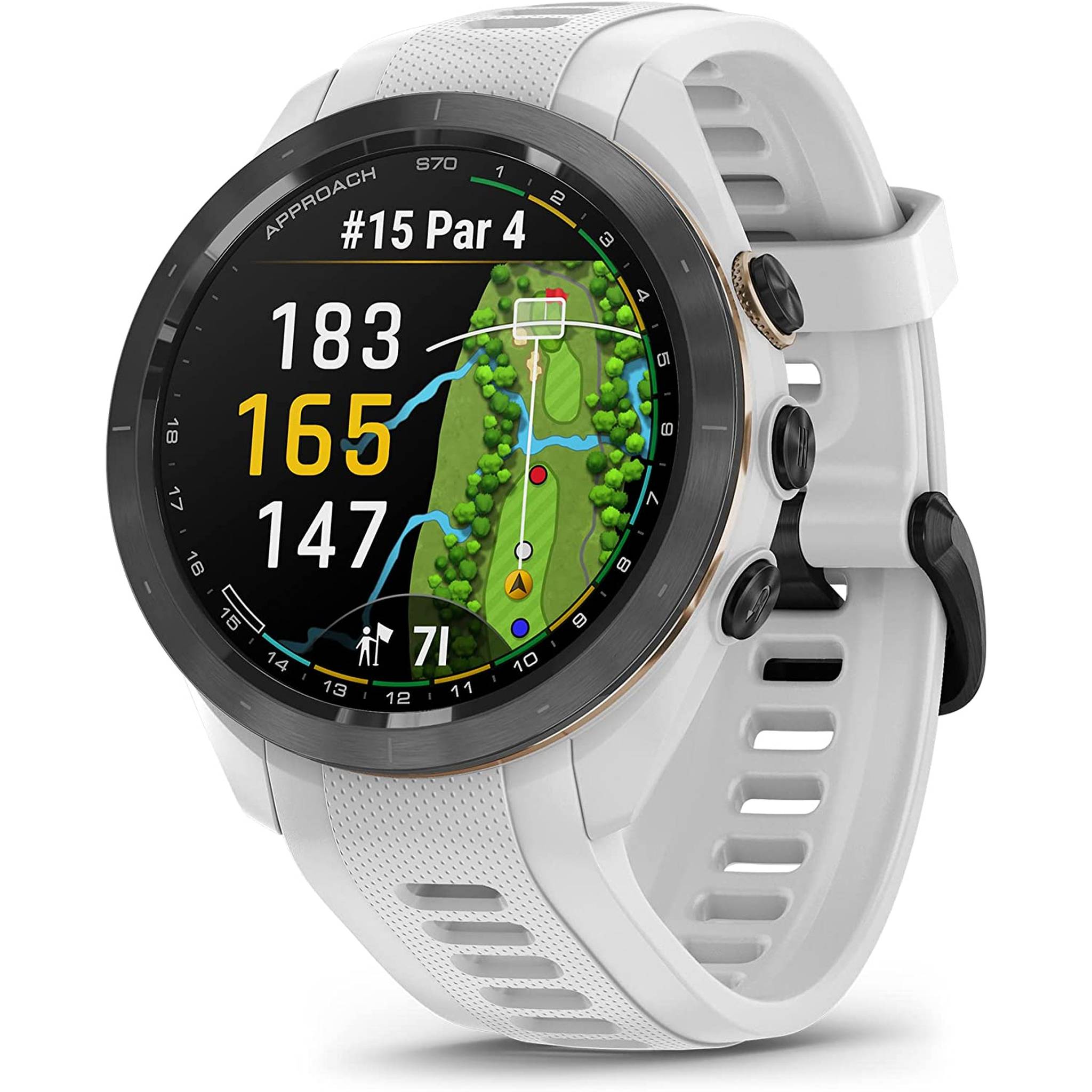 Garmin Approach S70, 42mm, Premium GPS Golf Watch, White