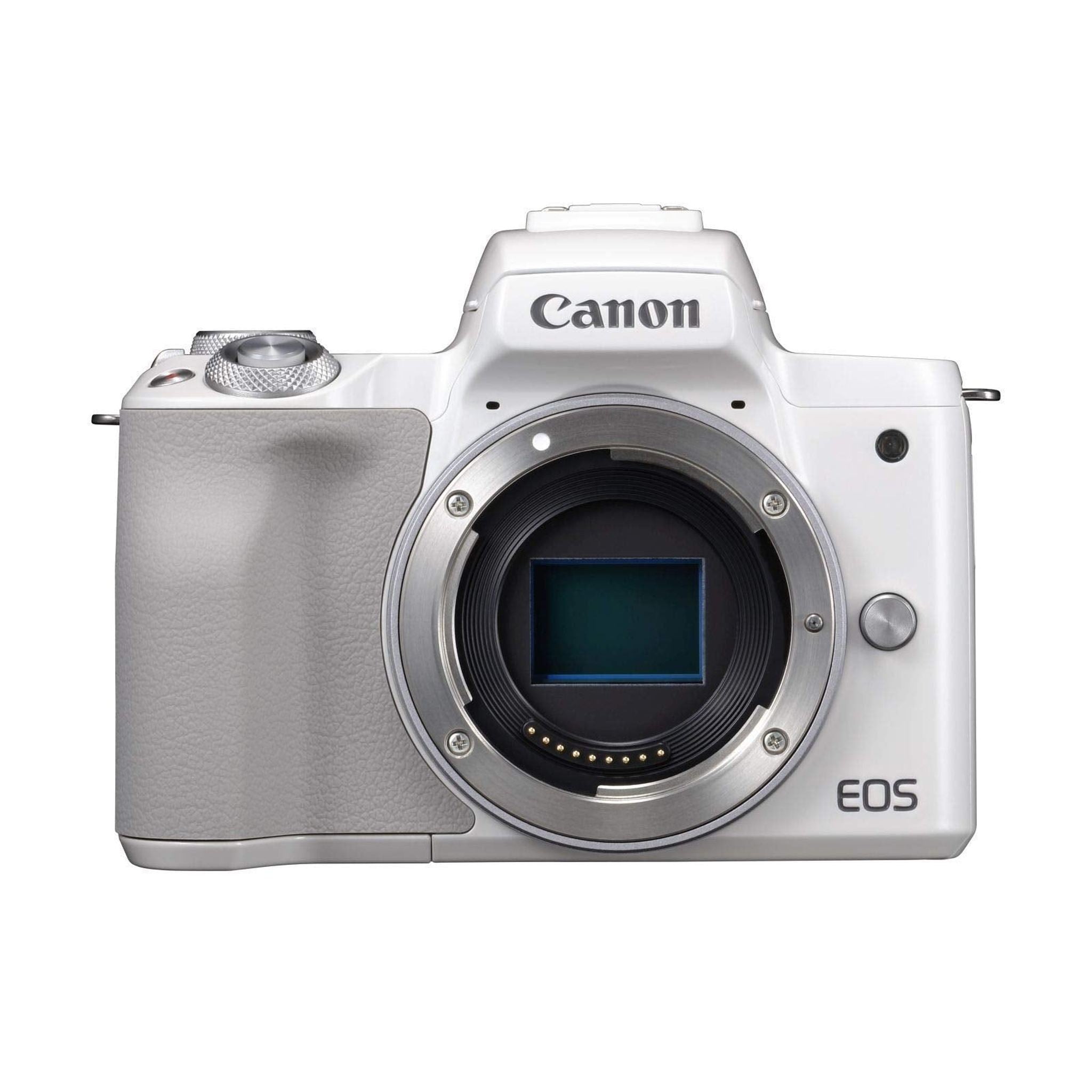 Canon EOS M50 Mirrorless Digital Camera White, Body Only + 16GB Class 10 Memory Card + LED + Canon Camera Case + Flexi