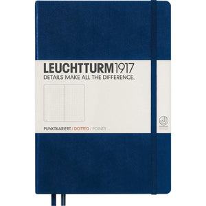 Leuchtturm1917 Medium A5 Dotted Hardcover Notebook Navy - 249 Numbered Pages