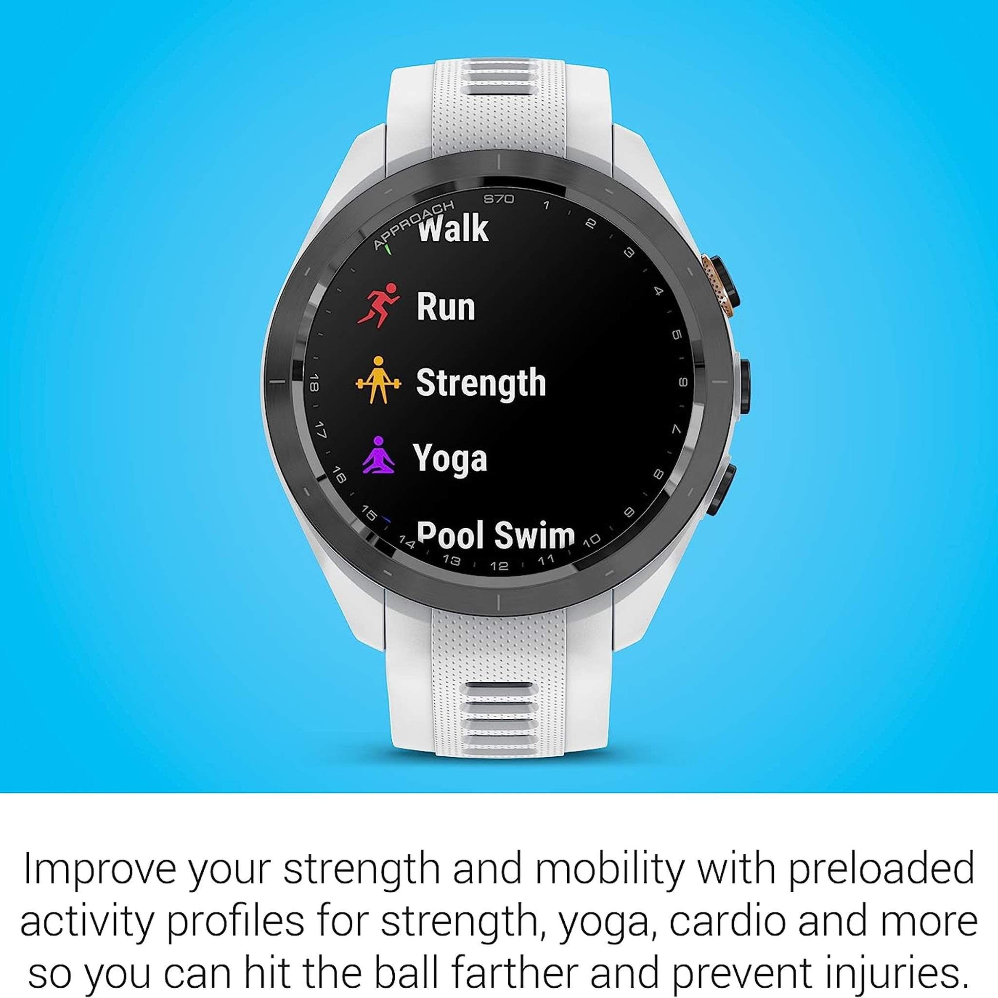 Garmin Approach S70, 42mm, Premium GPS Golf Watch, White