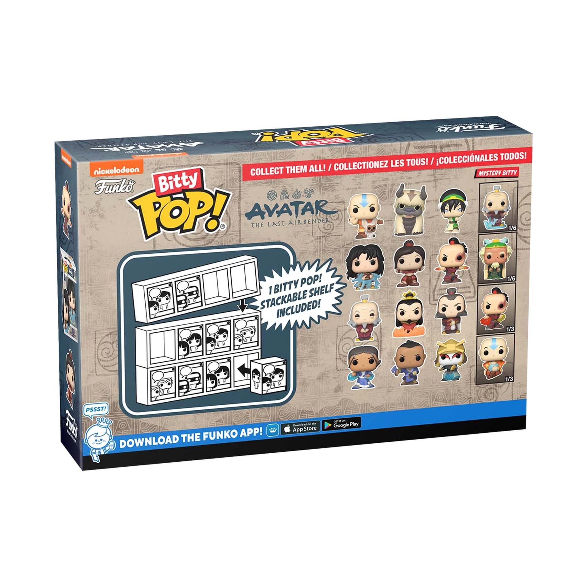 Funko Bitty Pop! Avatar: The Last Airbender - Aang, Appa, Toph, & A Surprise Mystery Mini Figure - 0.9 Inch 2.2 Cm Collectable - Stackable Display Shelf Included - Gift Idea Cake Topper