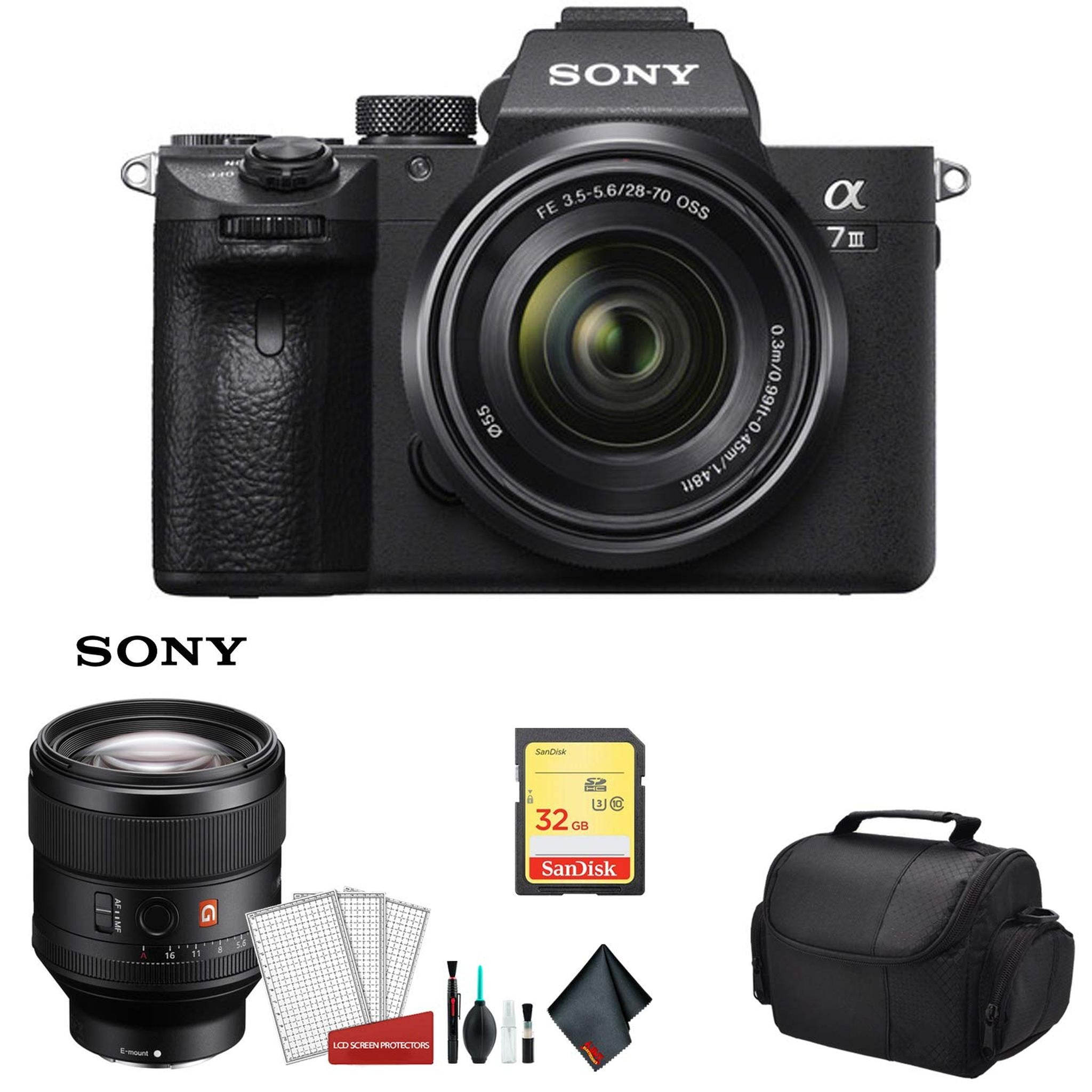 Sony Alpha a7 III Full Frame Mirrorless Digital Camera with 28-70mm Lens ILCE7M3K/B - Bundle Kit with Sony FE 85mm f/1.4