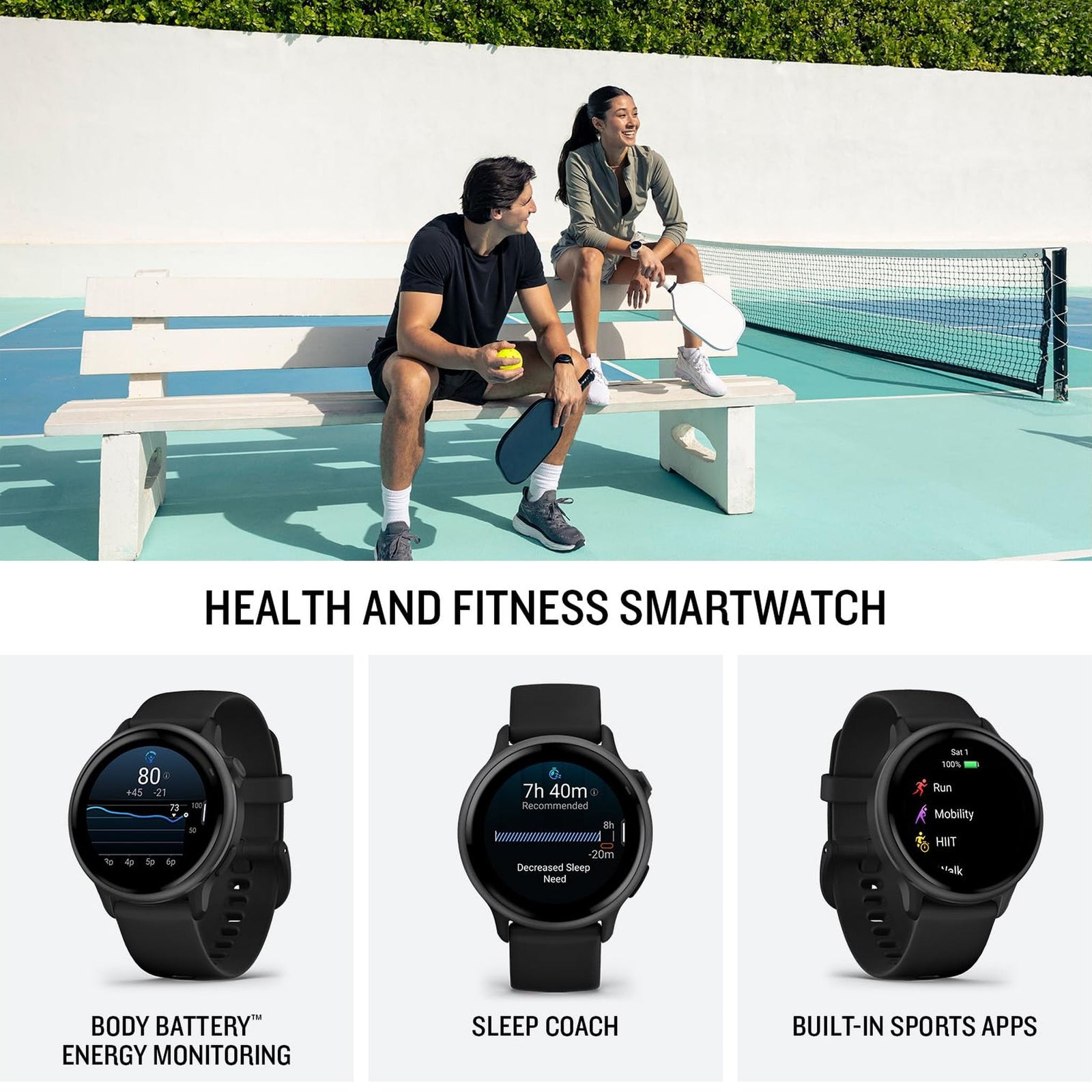 Garmin vívoactive® 6, Health and Fitness GPS Smartwatch, AMOLED Display, Up to 11 Days of Battery, Slate with Black Band
