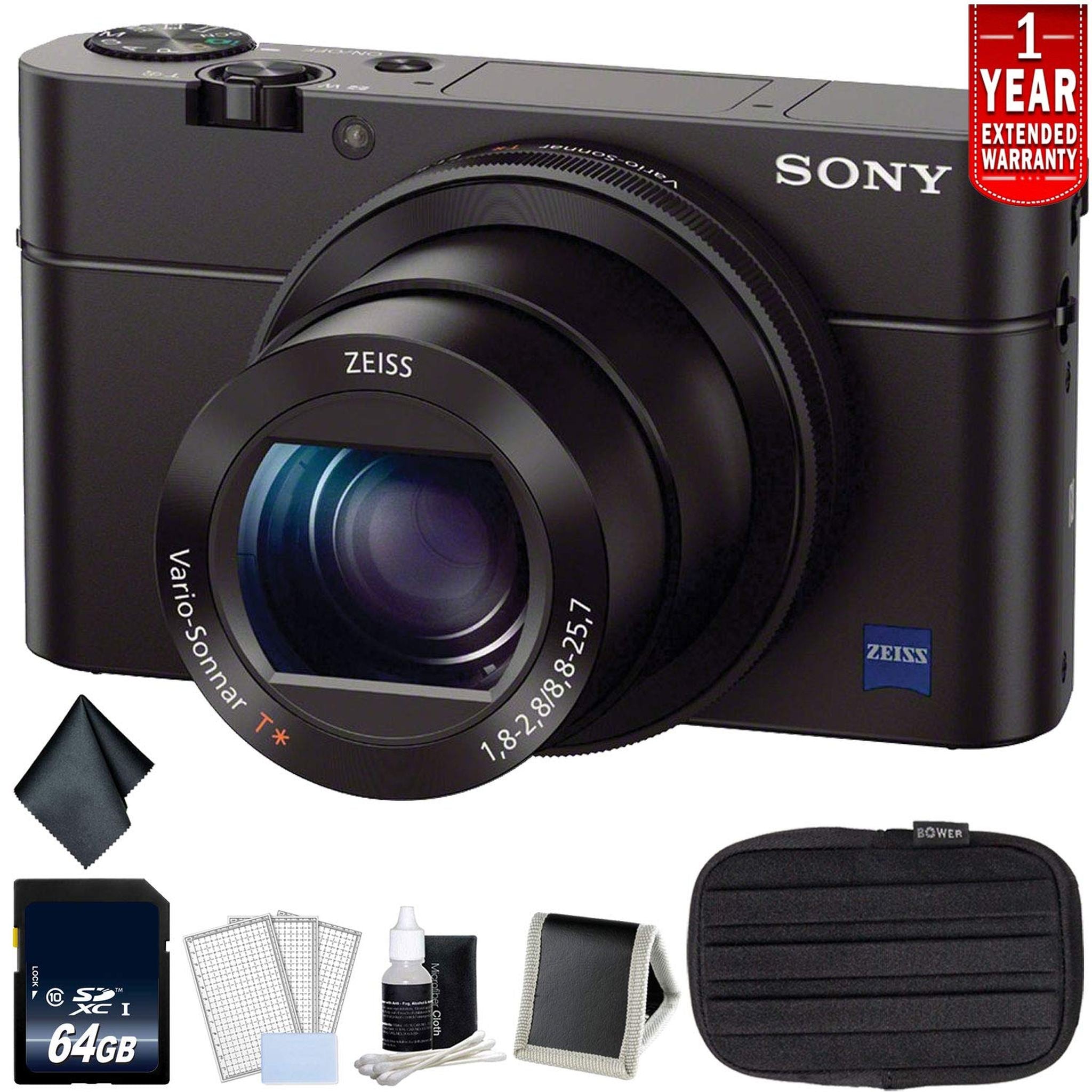 Sony Cyber-Shot III Digital Camera Bundle with 64GB Memory Card + Carrying Case + More Intl Model