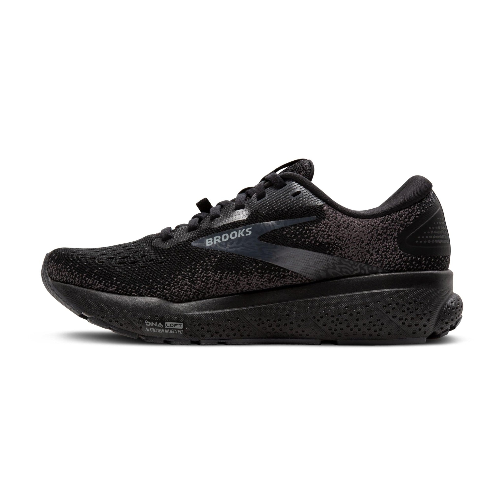 Brooks Women's Ghost 16 GTX Waterproof Neutral Running Shoe - Black/Black/Ebony - 7 Medium