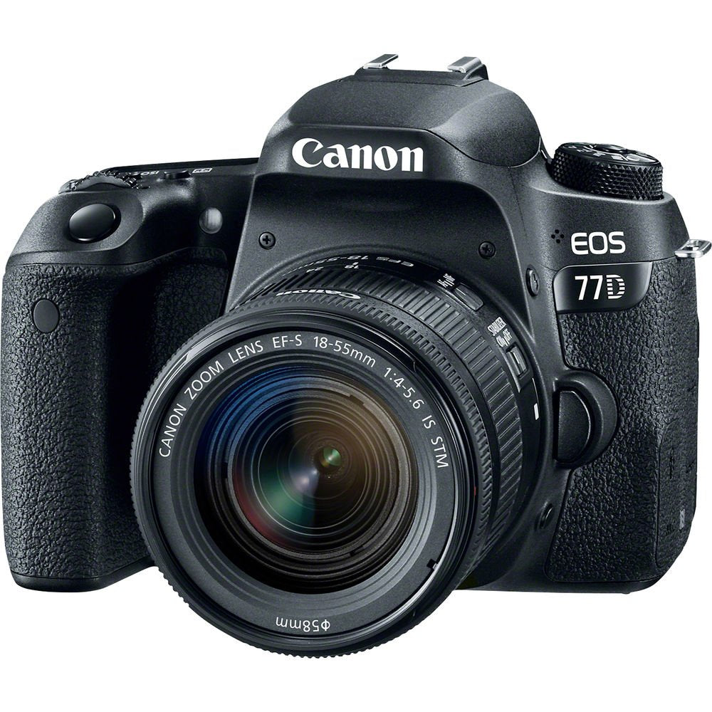 Canon EOS 77D DSLR Camera with 18-55mm is STM Lens + UV FLD CPL Filter Kit + 4 PC Macro Kit + Wide Angle & Telephoto Len