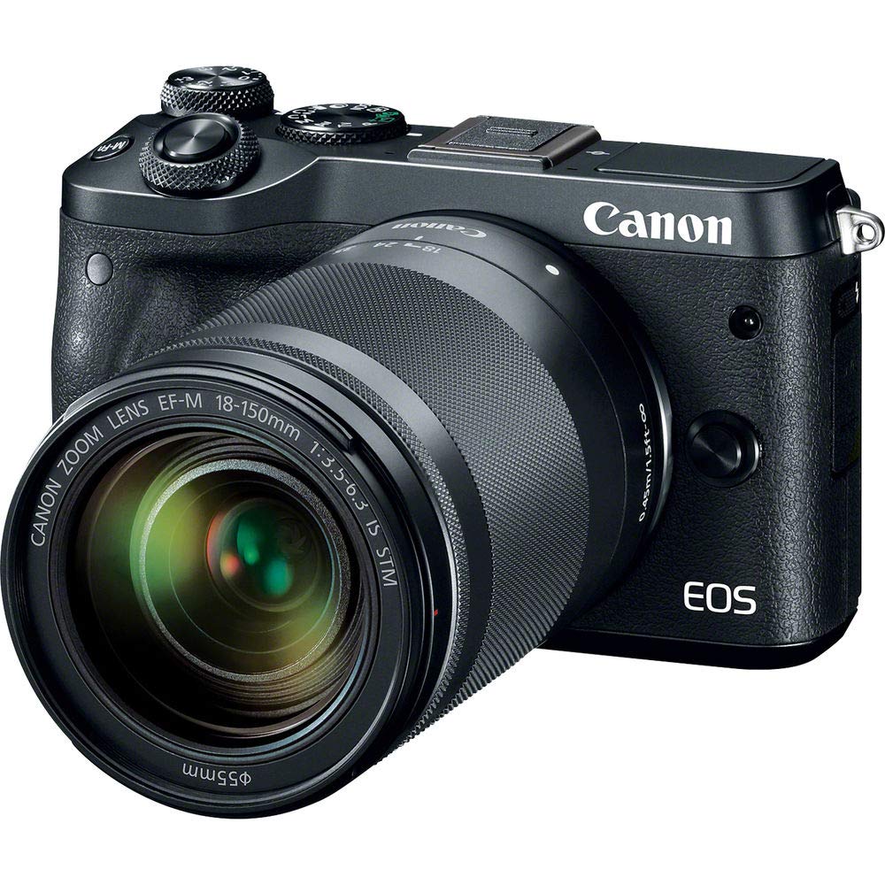 Canon EOS M6 Mirrorless Digital Camera with 18-150mm Lens (Black) - International Version (Advanced Kit, 128GB)