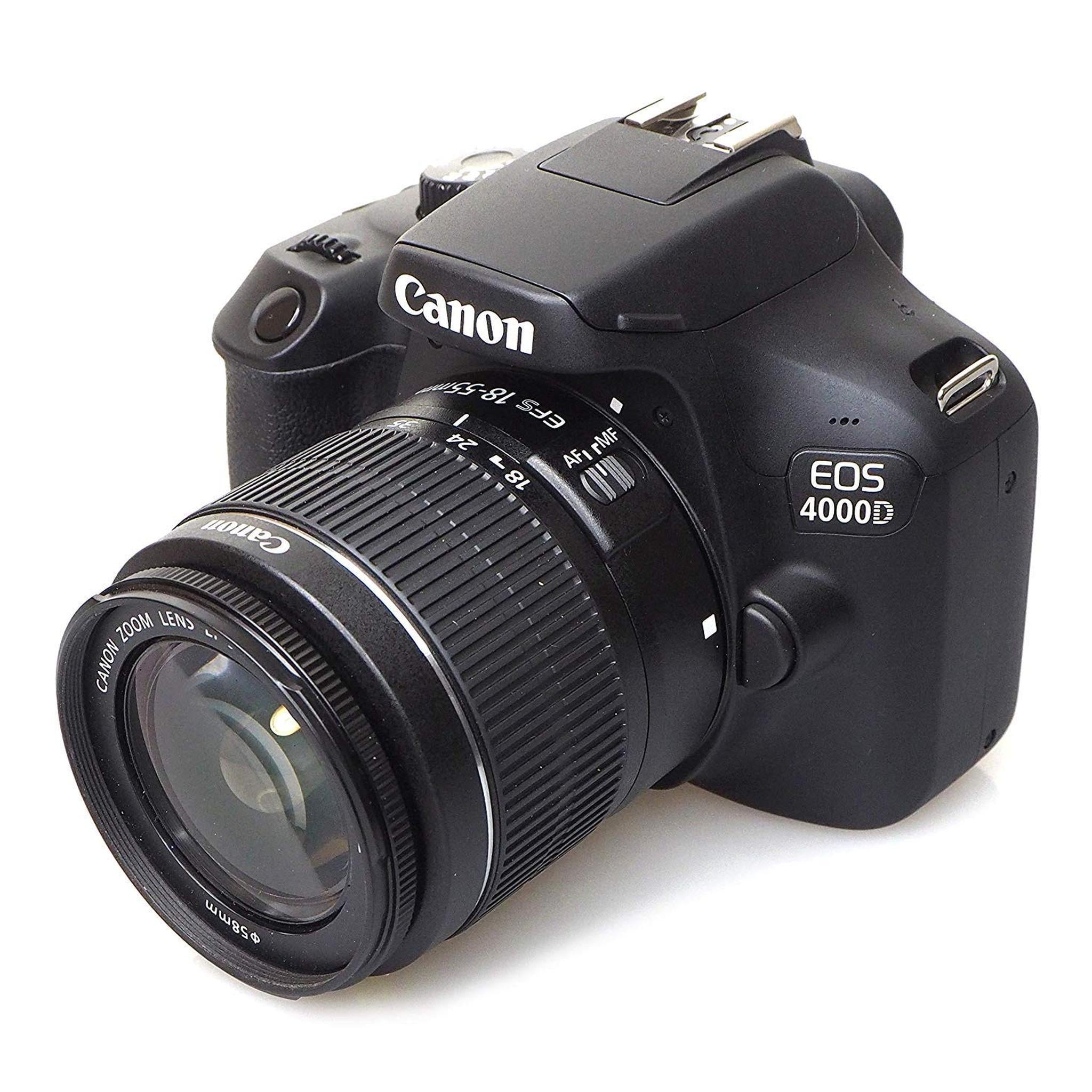 Canon EOS 4000D Rebel T100 EF-S 18-55mm and EF-S 55-250mm Lens Bundle �SanDisk 32gb + Filters + MORE - International CANON