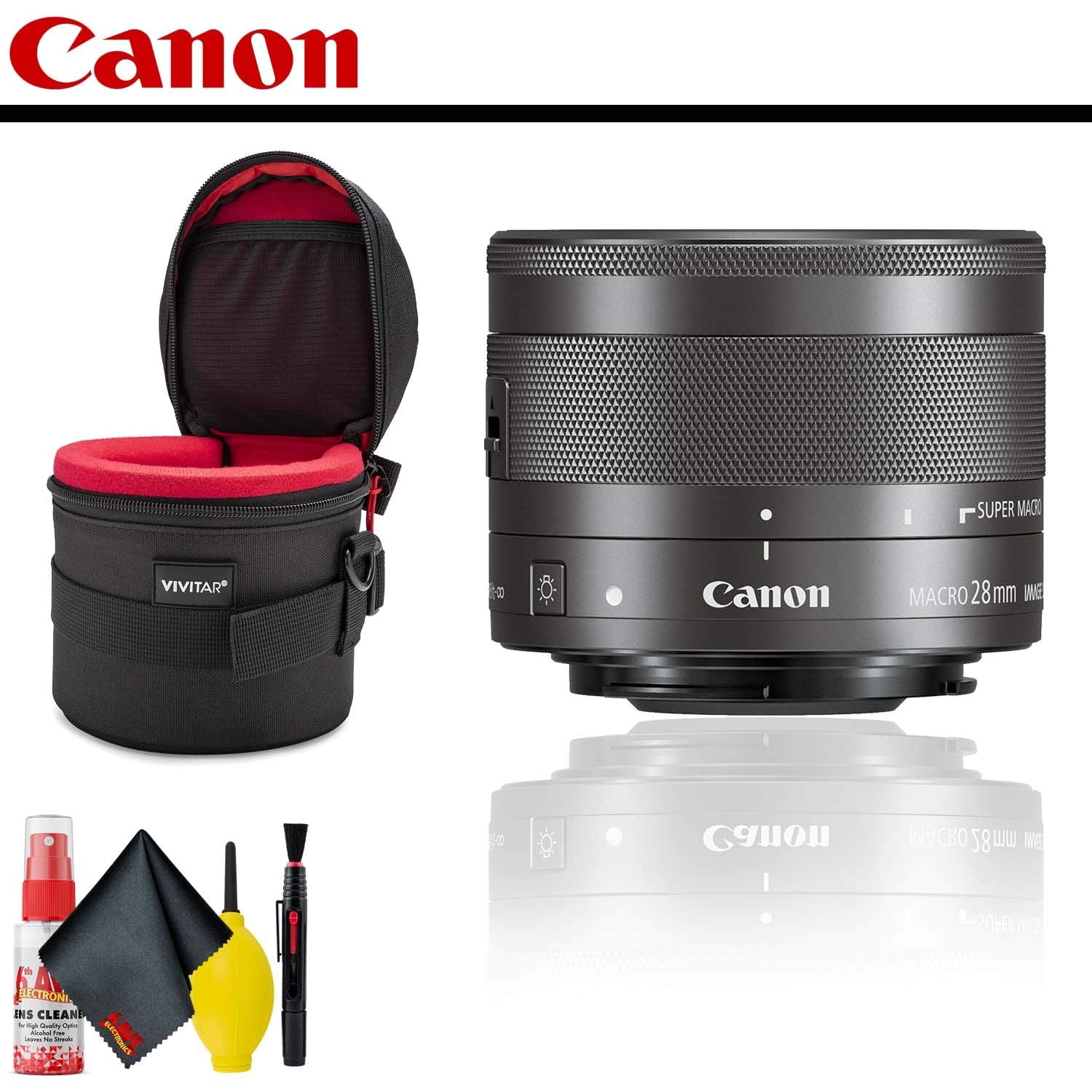 Canon EF-M 28mm f/3.5 Macro IS STM Lens With Lens Case AND Cleaning Kit