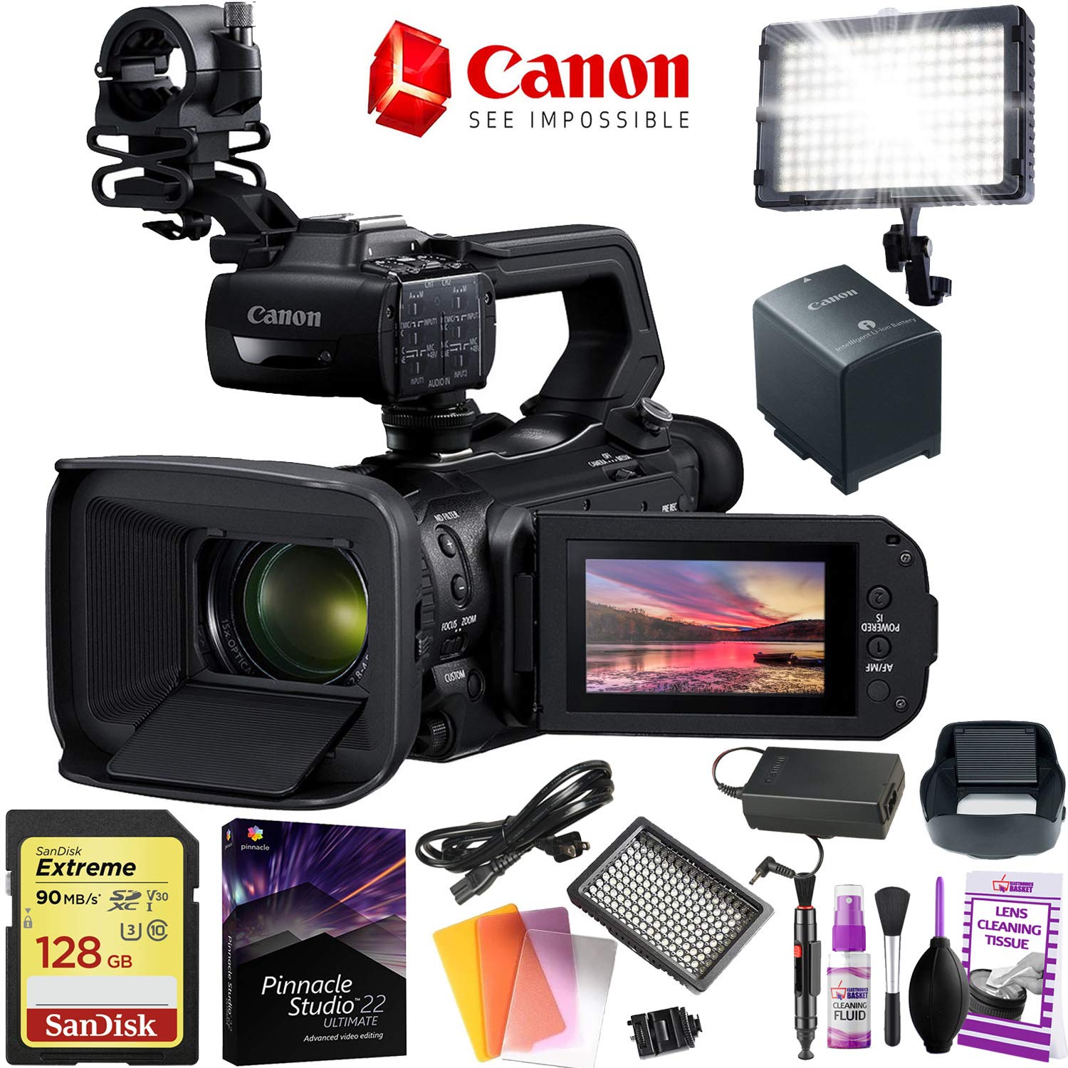 Canon Xa50 Professional Uhd 4K Camcorder 4K Video - 15X Zoom Lens - 128Gb Memory - Video Editing Software Bundle