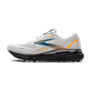Brooks Men’s Adrenaline GTS 23 GTX Waterproof Supportive Running Shoe - Oyster Mushroom/Orange/Blue - 9 Medium