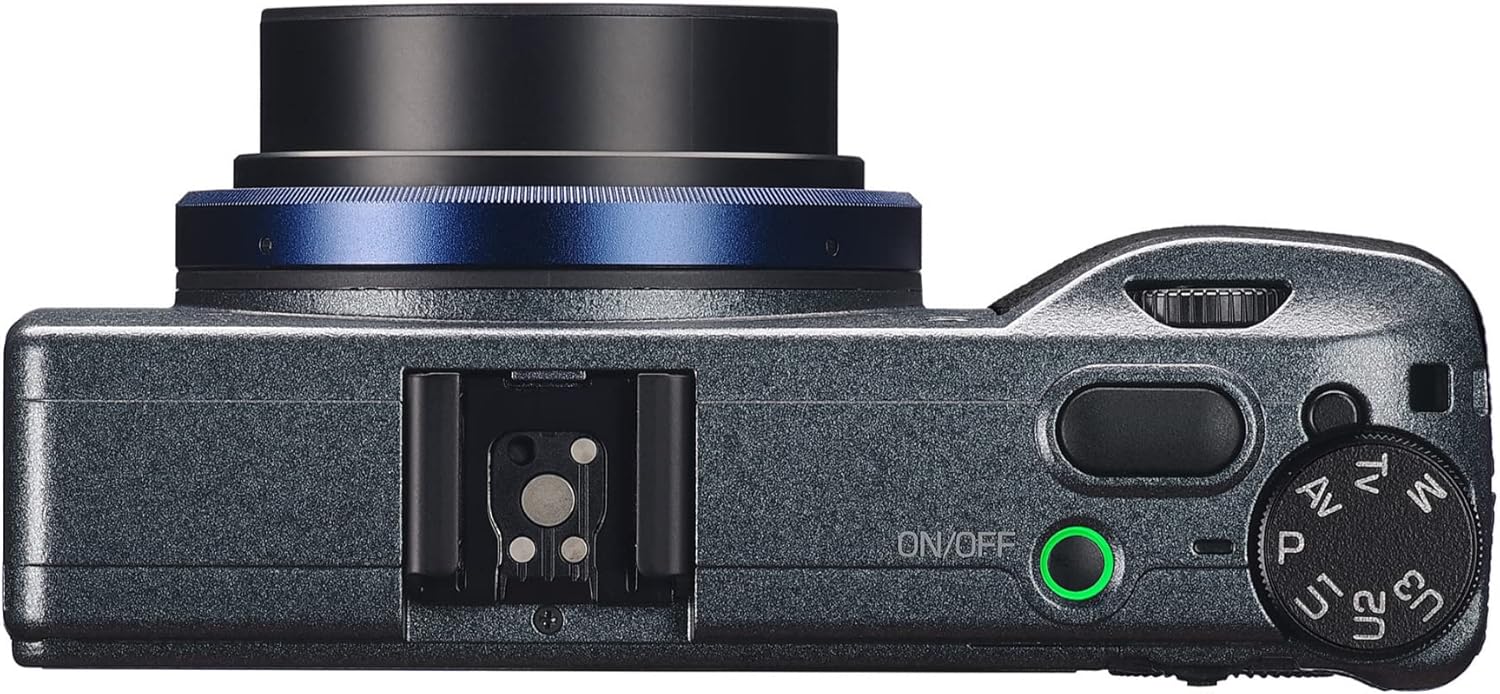 Ricoh GR IIIx Urban Edition, Metallic Gray Body with Navy Blue Ring, Digital Compact Camera with 24MP APS-C Size CMOS Sensor, 40mmF2.8 GR Lens in The 35mm Format