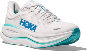 Hoka Men's Bondi 9 Sneaker, White Blue, 10