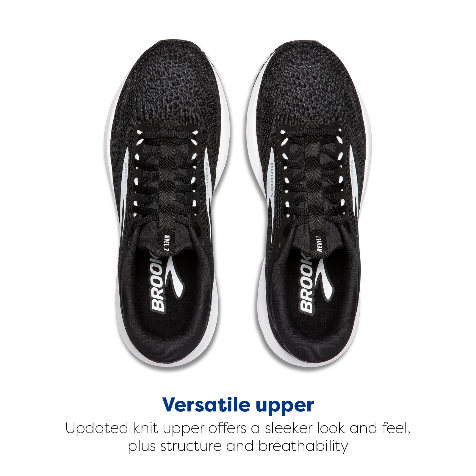 Brooks Women’s Revel 7 Neutral Running Shoe - Black/White - 5 Medium