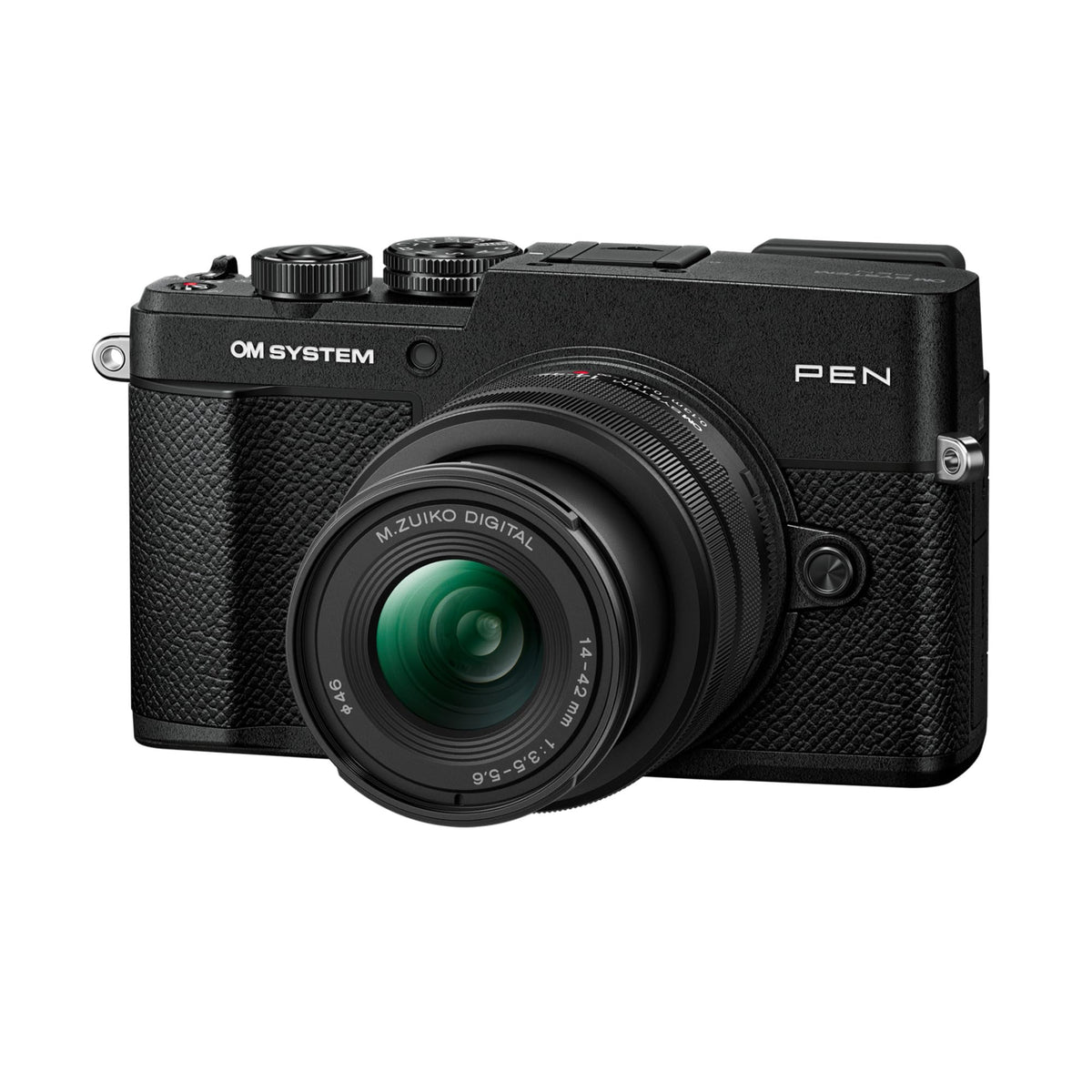 OM SYSTEM Pen Black w/M.Zuiko 14-42mm F3.5-5.6 III & M.Zuiko Digital ED 40-150mm F4.0-5.6 R Black Mirrorless Camera Compact Creative Profile 4K Video AI Autofocus Image Stabilization for Everyday