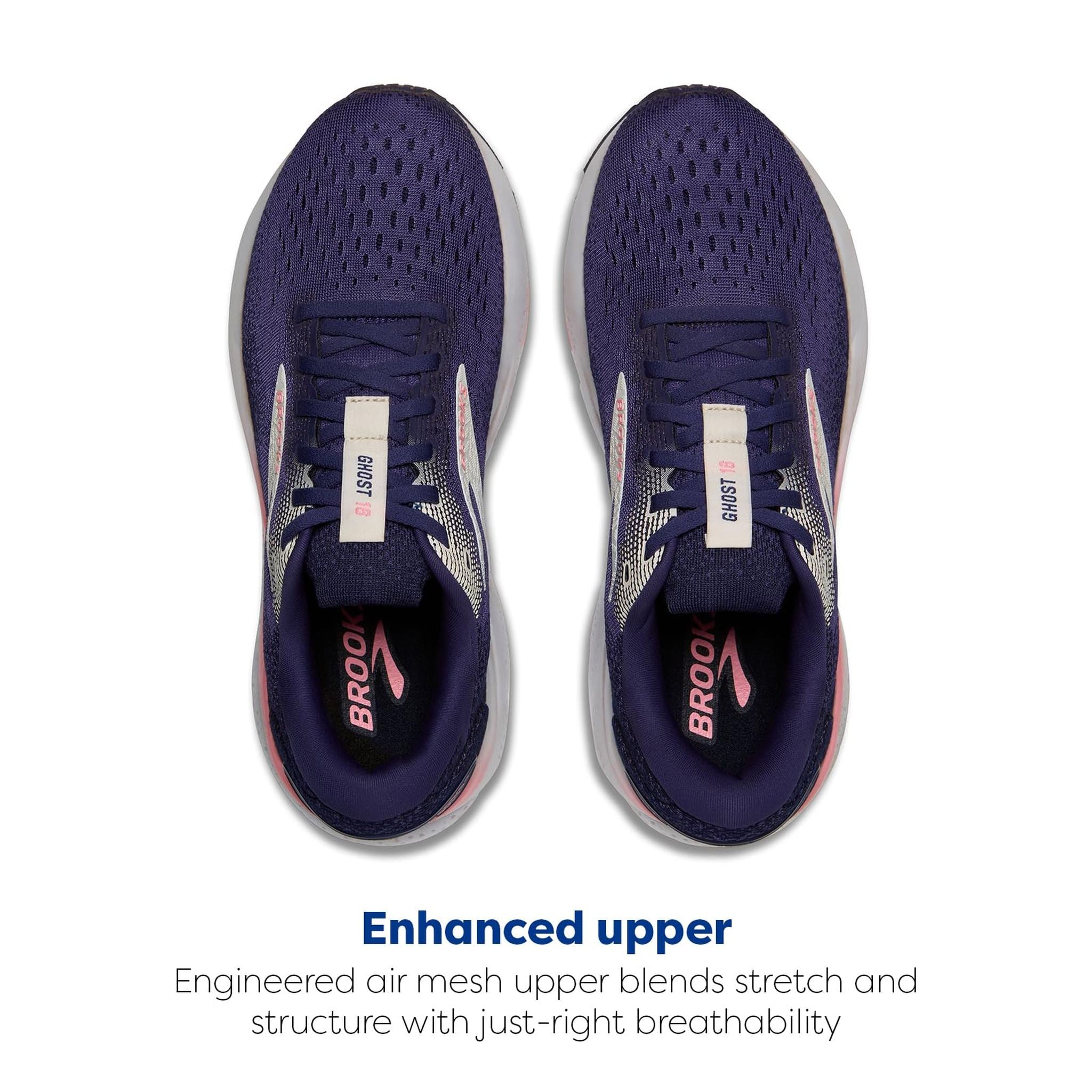 Brooks Women’s Ghost 16 Neutral Running Shoe - Blue Ribbon/Dianthus/Peacoat - 7.5 Medium