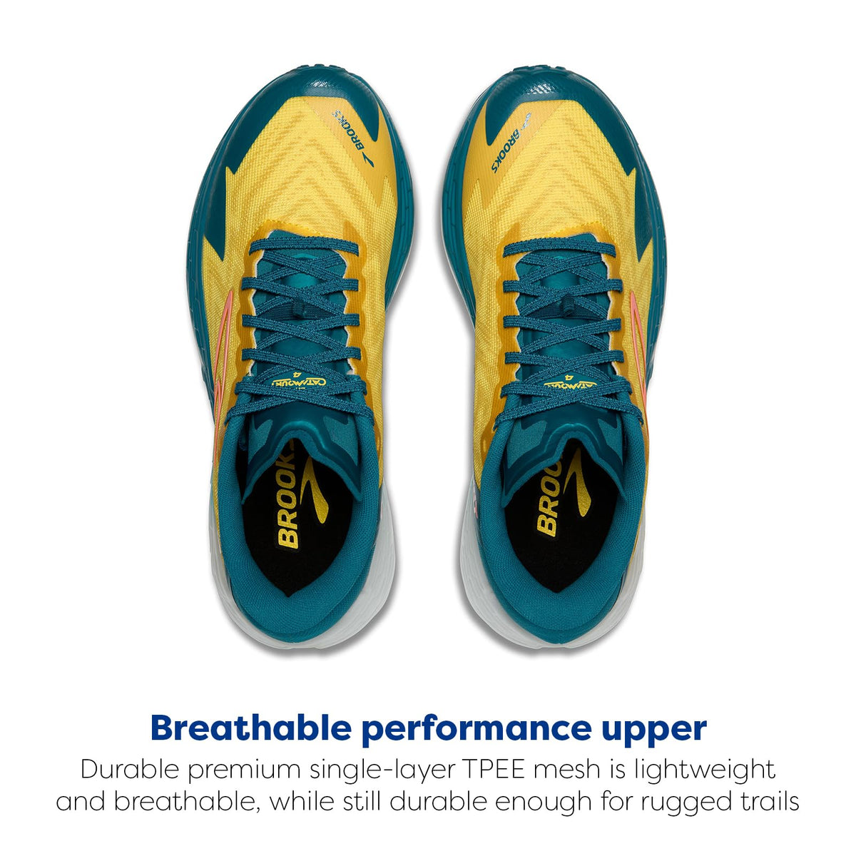 Brooks Men's Catamount 4 Speed Trail Running Shoe - Quince/Celestial/Neo Ember - 10.5 Medium Multicoloured