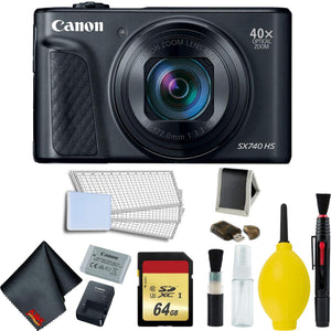 Canon PowerShot SX740 HS Digital Camera Black Memory Bundle - International Model