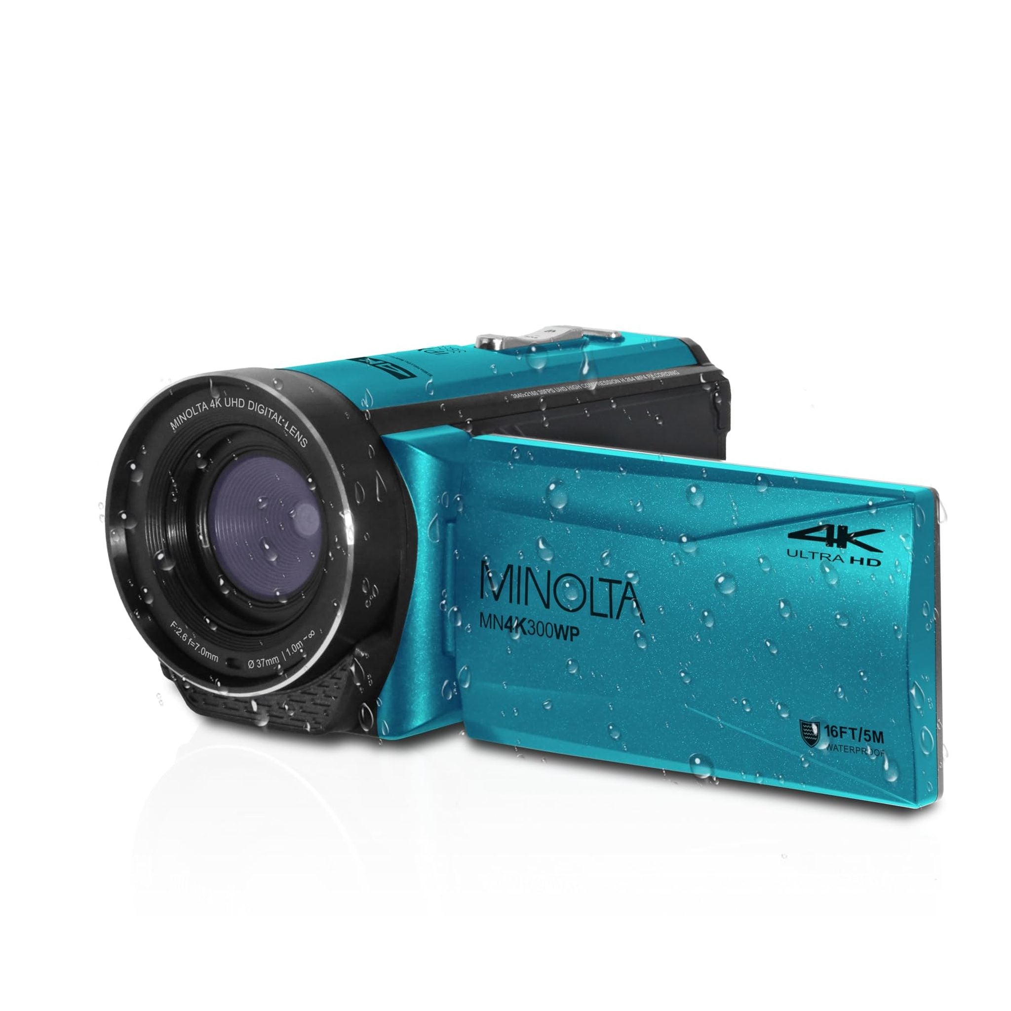 Minolta MN4K300WP 4K Ultra HD / 56 MP Waterproof Camcorder - Blue Minolta