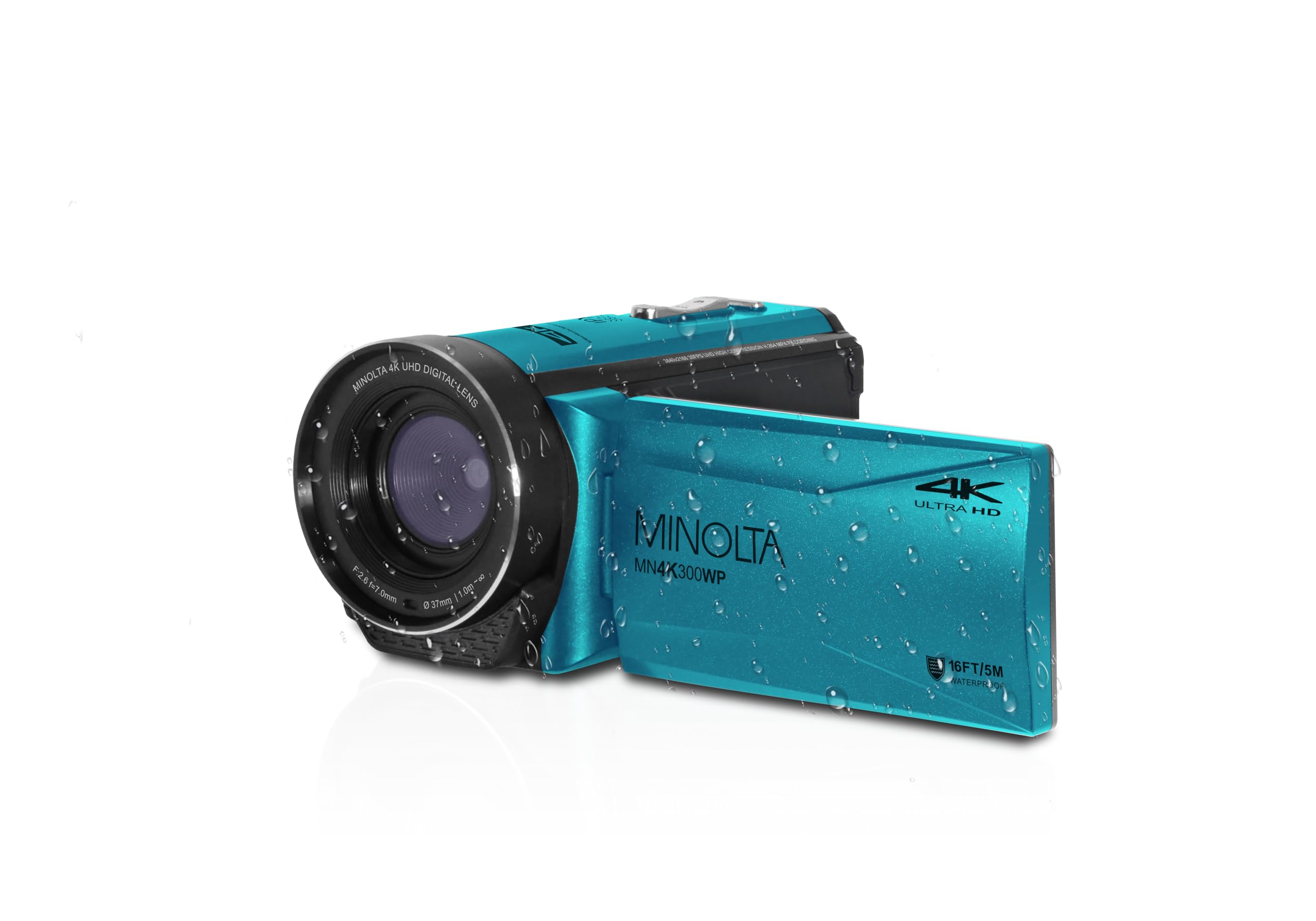 Minolta MN4K300WP 4K Ultra HD / 56 MP Waterproof Camcorder - Blue