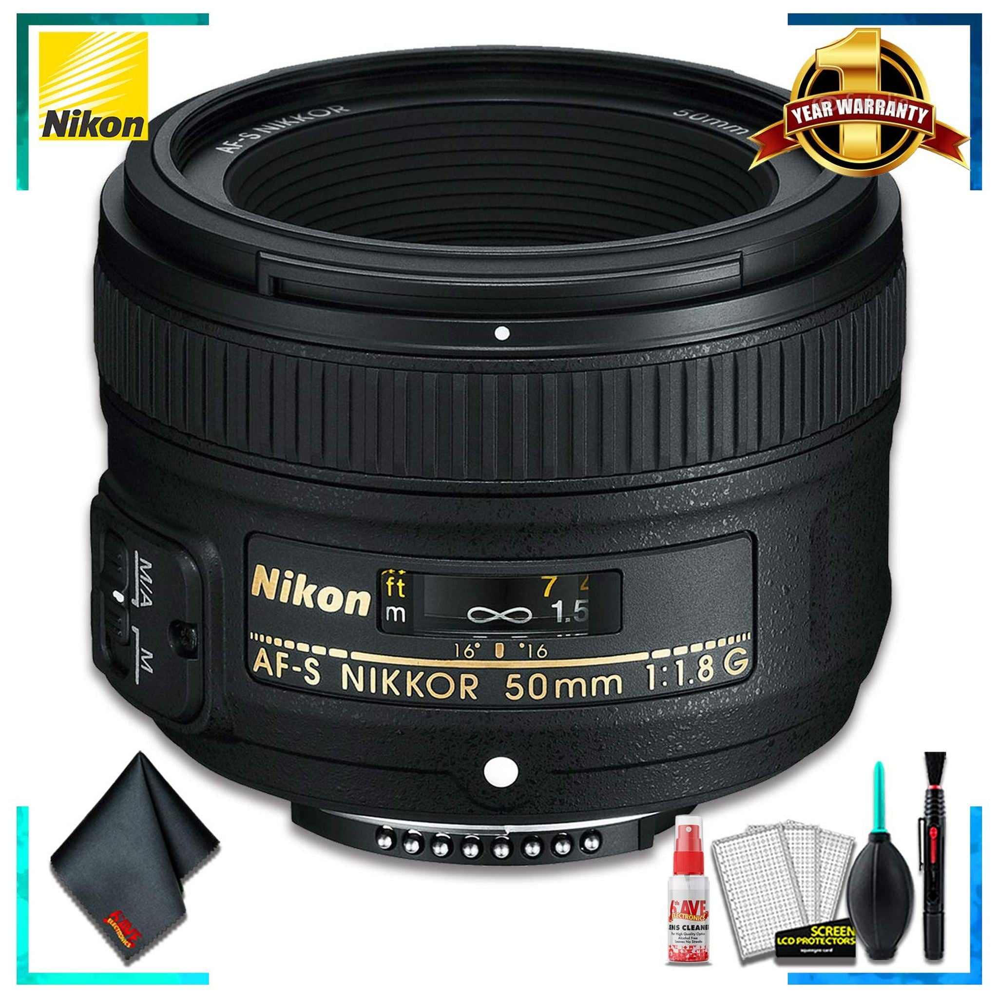 Nikon AF-S NIKKOR 50mm f/1.8G Camera Lens International Model + Cleaning Kit