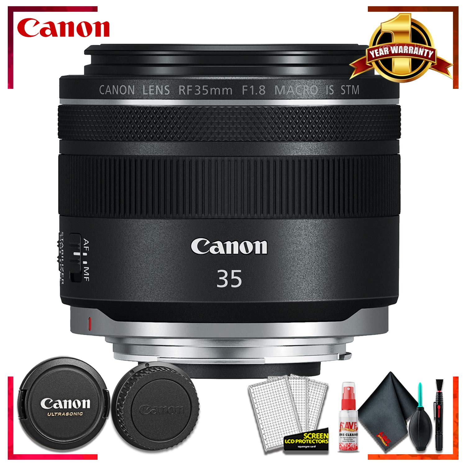 Canon RF 35mm f/1.8 IS Macro STM Lens + Cleaning Kit Canon