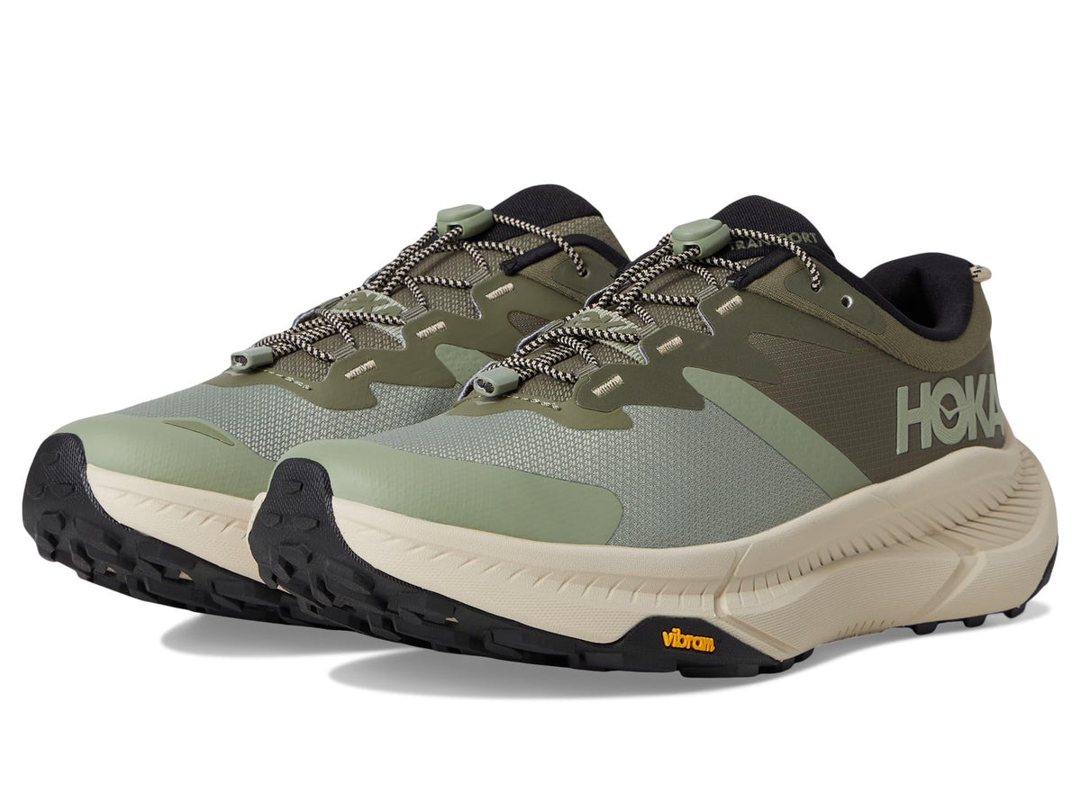 Hoka Men's Transport Sneaker, Sea Moss/Eucalyptus, 7.5