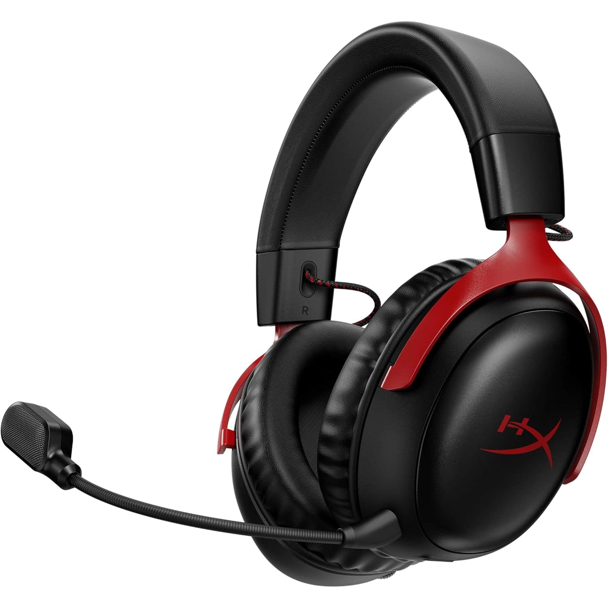 HyperX Cloud III Wireless – Gaming Headset for PC, PS5, PS4, up to 120-hour Battery, 2.4GHz Wireless, DTS Spatial Audio, 53mm Angled Drivers, Memory Foam, Durable Frame, 10mm Microphone, Black/Red HyperX