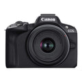 Canon EOS R50 Mirrorless Camera RF-S18-45mm F4.5-6.3 is STM Lens Kit, 24.2 Megapixel CMOS (APS-C) Sensor, 4K Video, Vlogging, Content Creation, Photography, Digital Camera, Black