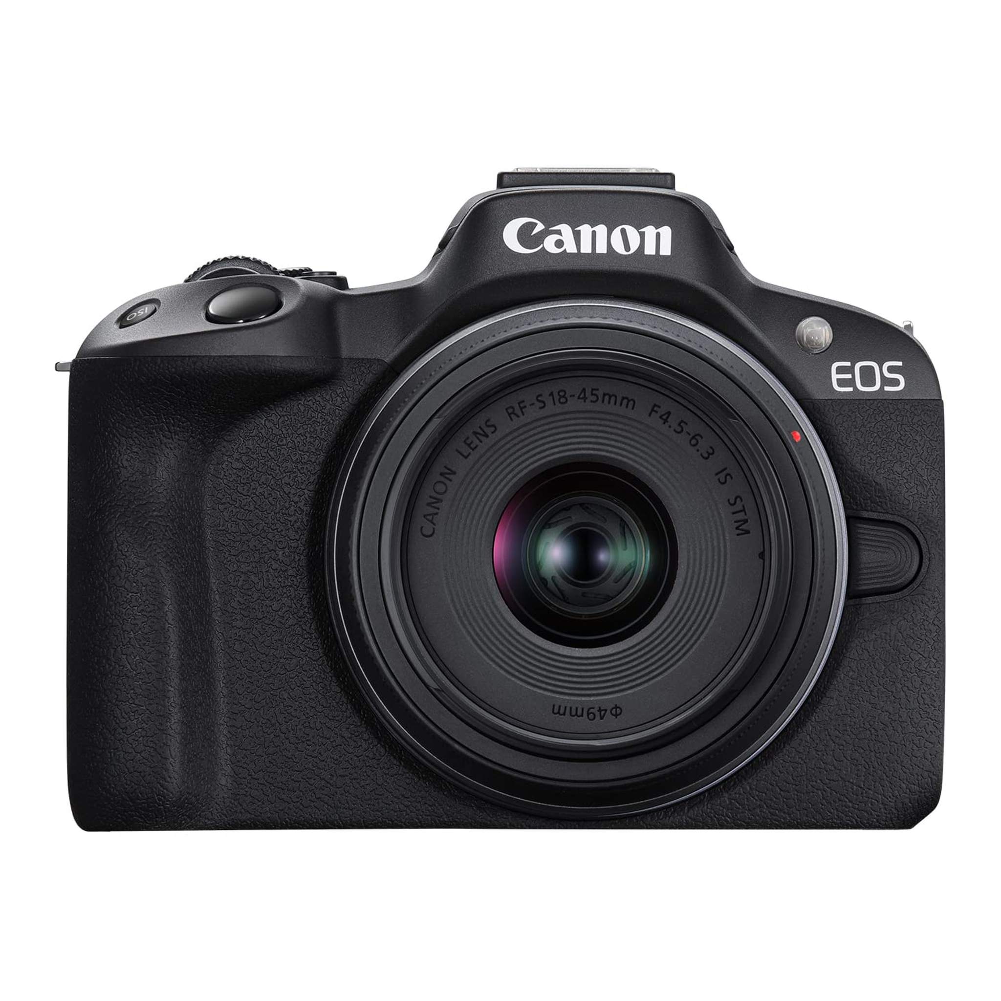 Canon EOS R50 Mirrorless Camera RF-S18-45mm F4.5-6.3 is STM Lens Kit, 24.2 Megapixel CMOS APS-C Sensor, 4K Video, Vlogging, Content Creation, Photography, Digital Camera, Black