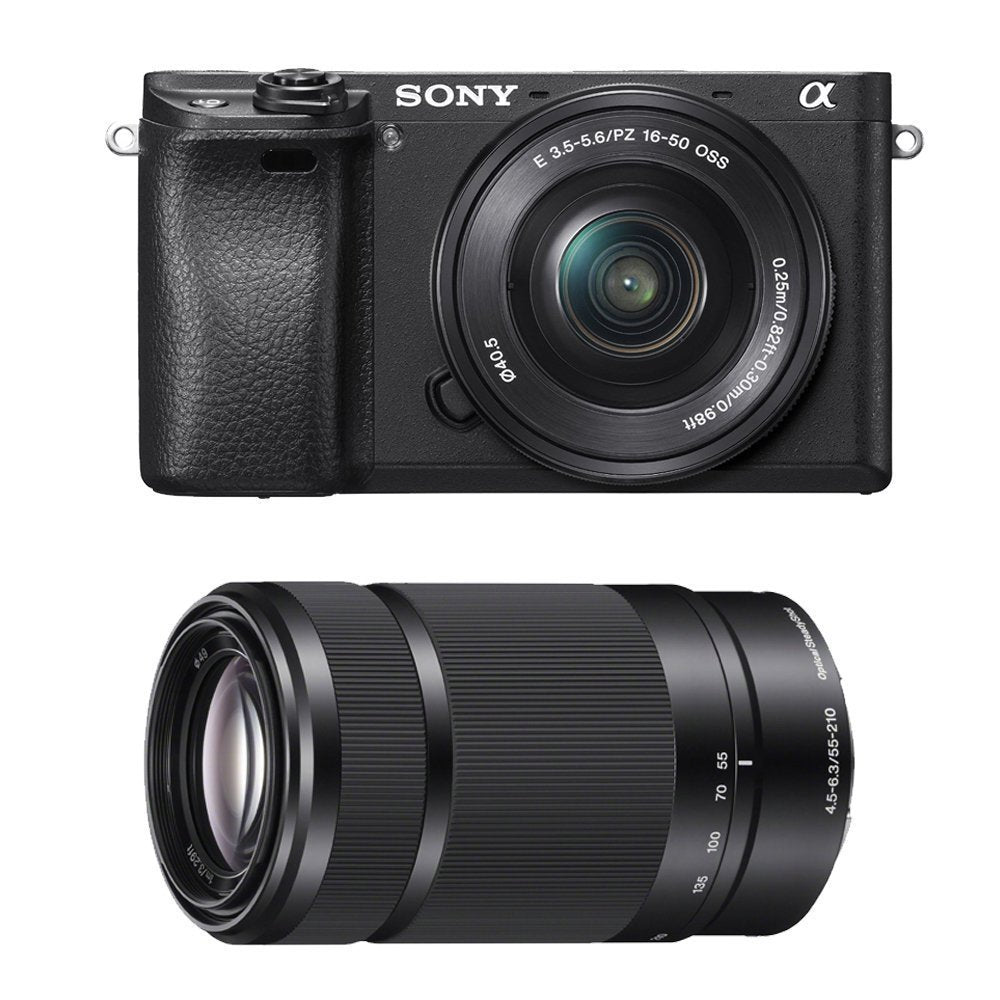 Sony Alpha a6300 Mirrorless Digital Camera with 16-50mm and 55-210mm Lenses Kit (Black) (International Model)